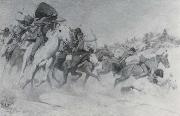 William Herbert Dunton The Custer Fight USA oil painting artist